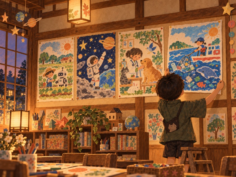 未来の仕事のポスターの絵
