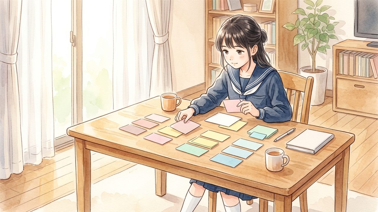 中学1年の国語｜中心を定め段落を組み立てるの学びを整理する共通イメージ