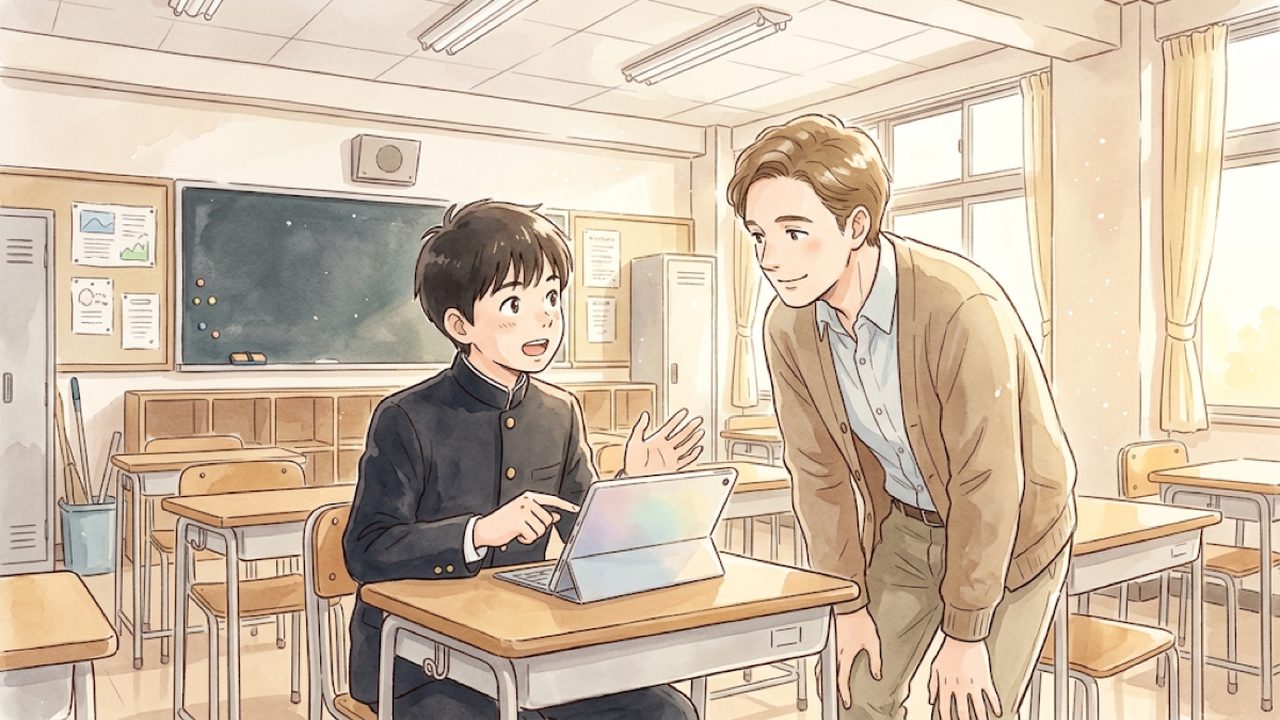 情報を生かして英語で表現する教え方｜英語を聞いたり読んだりして得た情報を活用し話したり書いたりする手描き風イラスト