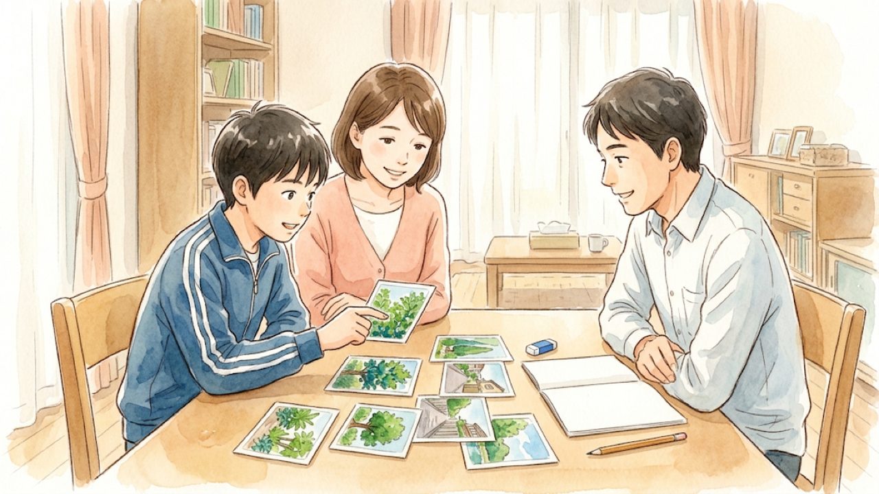 中学1年の国語｜話す題材と情報を選ぶの学びを整理する共通イメージ