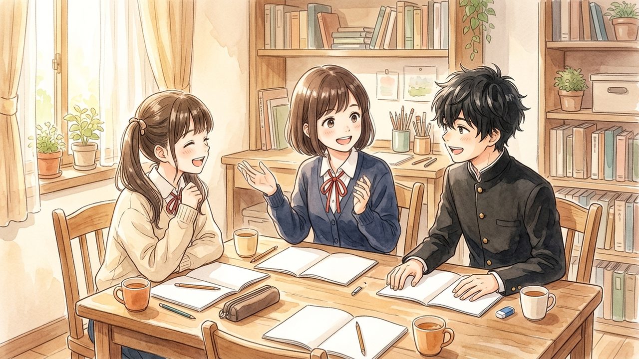 中学1年の国語｜話し合いで考えを深めるの学びを整理する共通イメージ