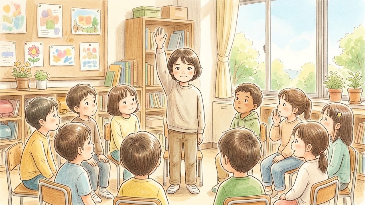 自律と誠実の教え方｜家庭で友達関係や日常の出来事を通して正しい判断を自信をもって行う手順の手描き風イラスト