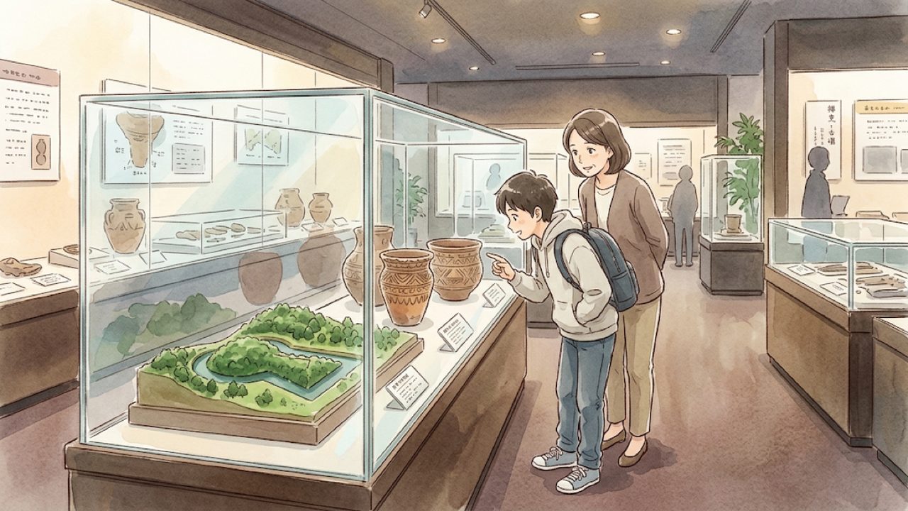 中学1〜3年の社会|古代の社会形成を調べてつかむ|家庭学習のコツと手順を整理した温かい手描き風イラスト