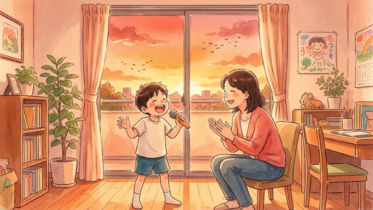 小学1・2年の音楽の教え方｜曲想と音楽の構造や歌詞の表す情景や気持ちとの関わりを家庭で楽しむイラスト