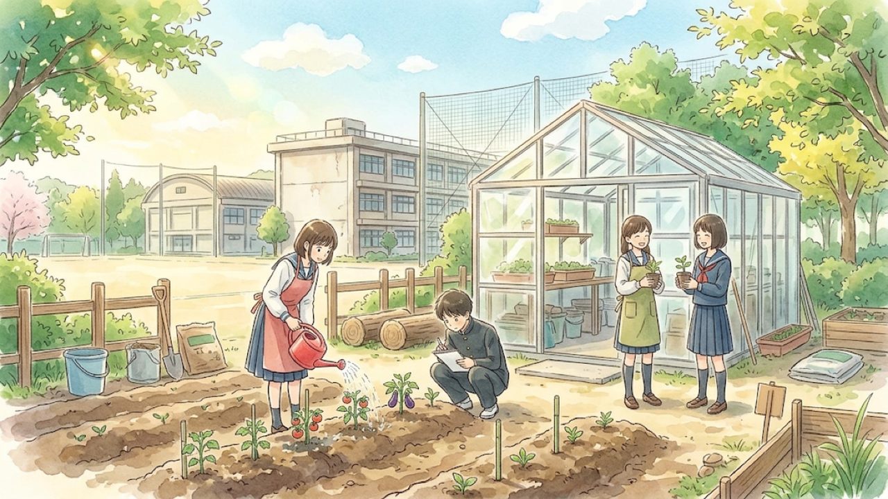 生物と育成環境の技術｜家庭で生物の成長や環境調節の仕組みを考えるイラスト