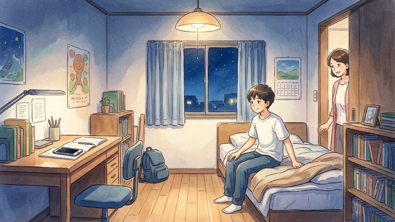 中学1〜3年の道徳｜節度ある暮らしを考える｜家庭学習のコツと手順を整理した温かい手描き風イラスト
