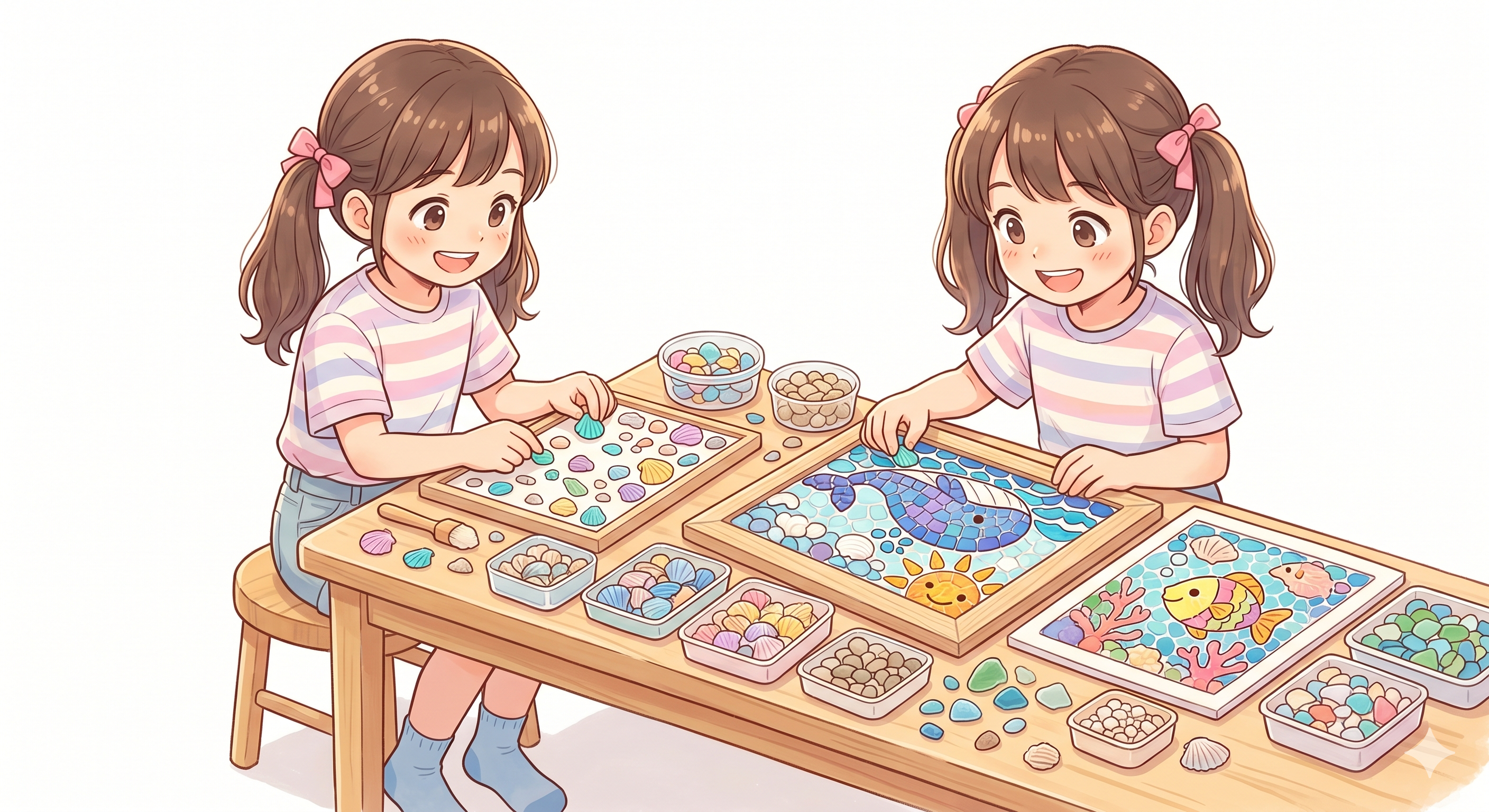 貝殻でフォトフレームを作る