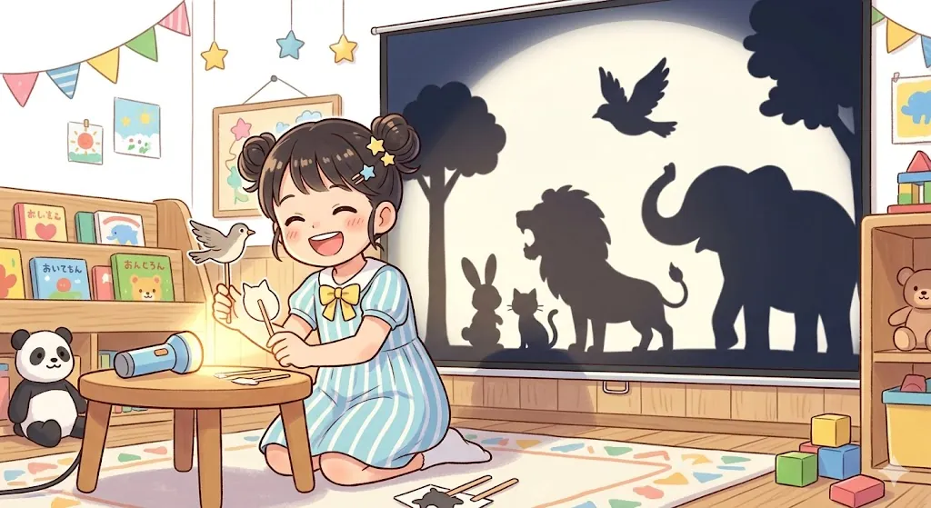 影絵で光の進み方を調べる
