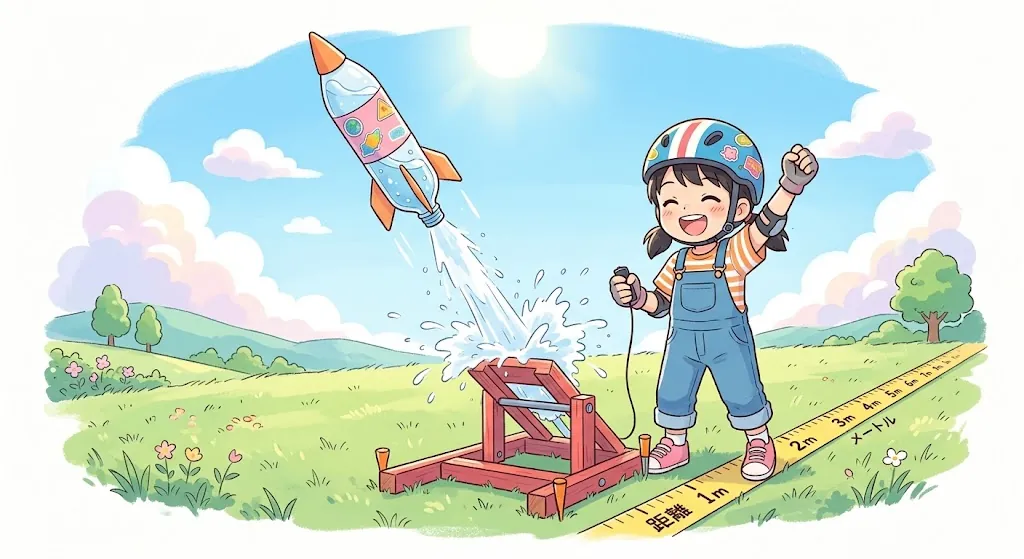 ペットボトルロケットの飛び方を調べる