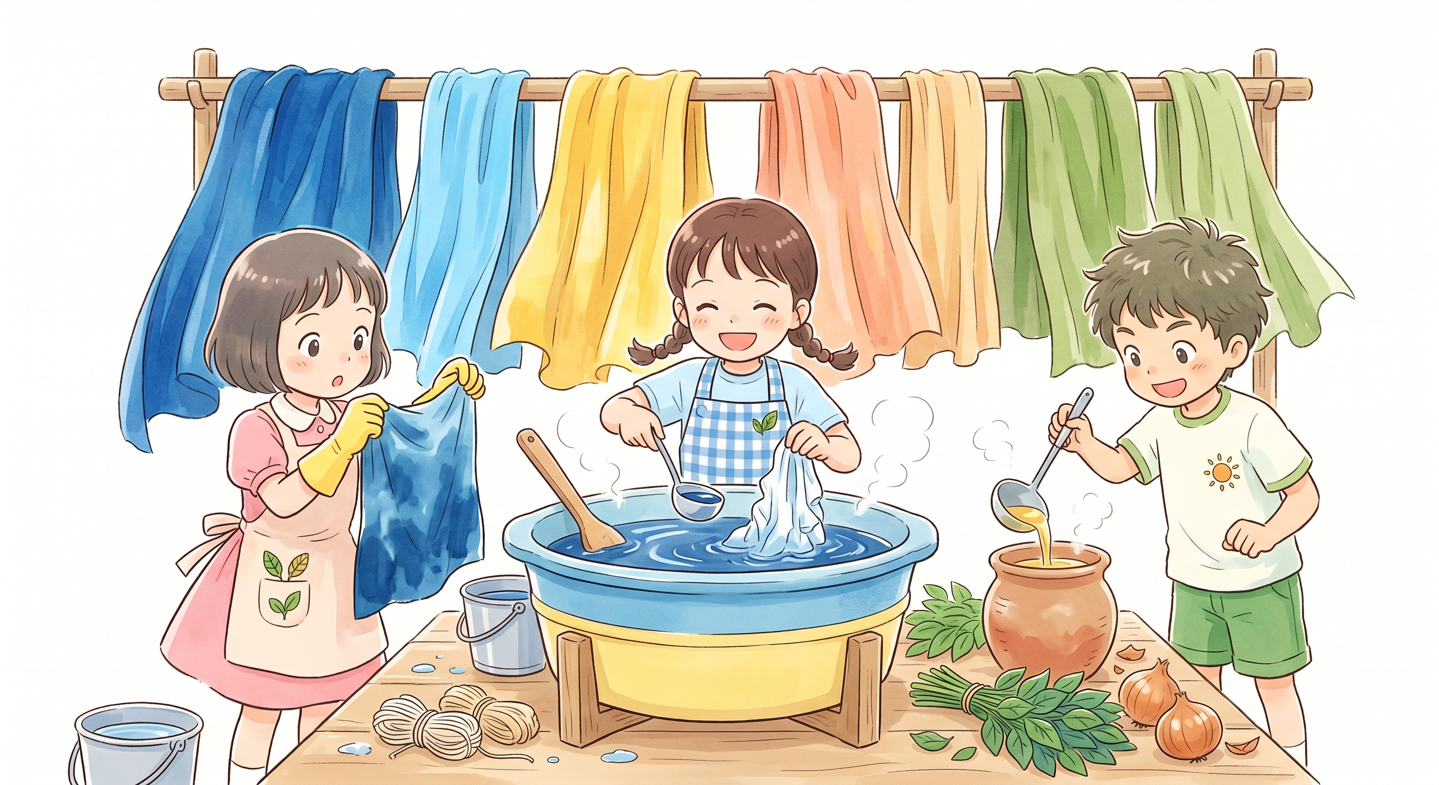 草木染めで布を染める