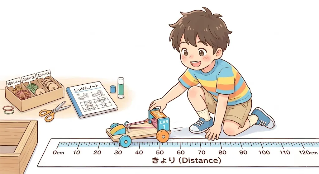 ゴム動力カーを作る