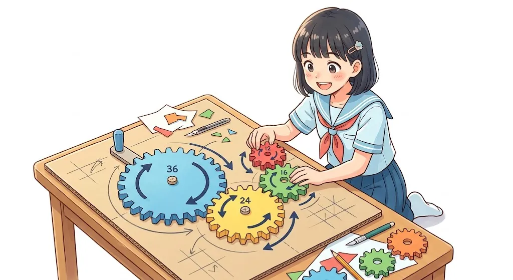 紙で作る歯車模型