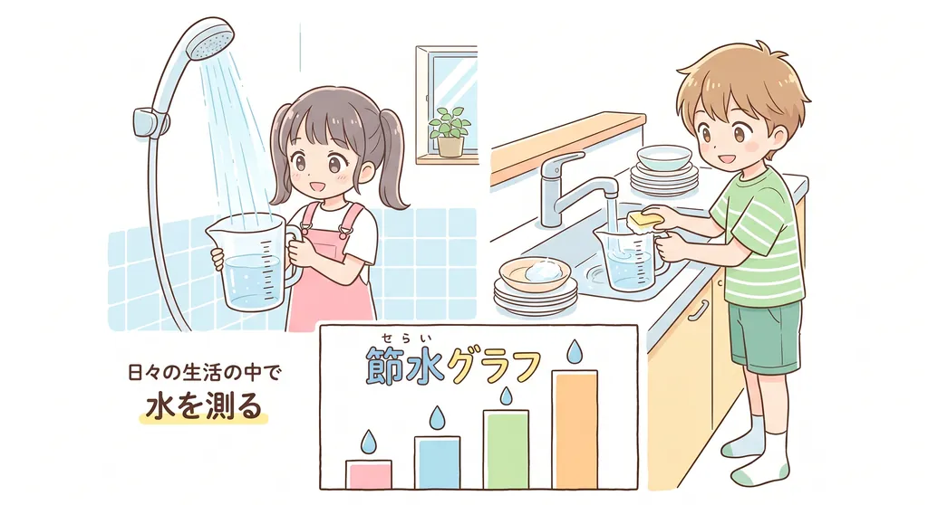 節水実験と1週間の水道代を計算する