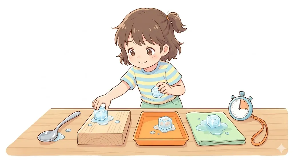 氷が溶ける速さを比べる