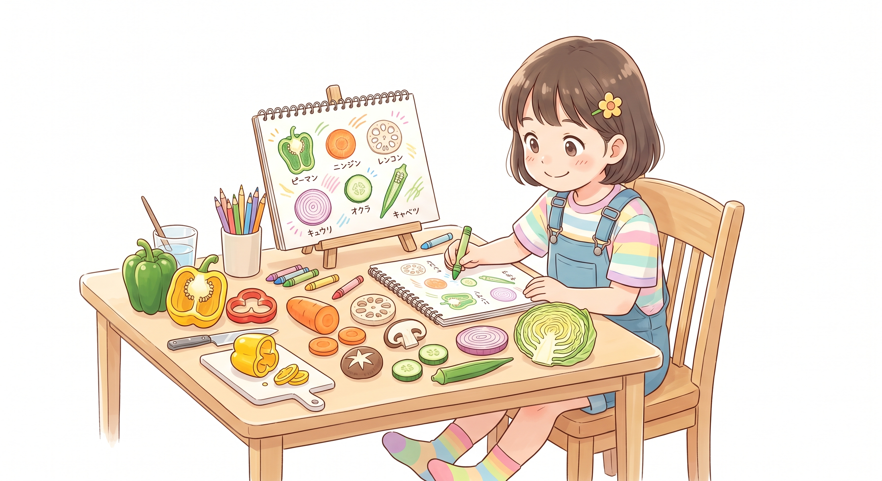 野菜や果物の断面を観察する