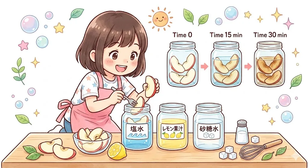 リンゴの変色を防ぐ方法