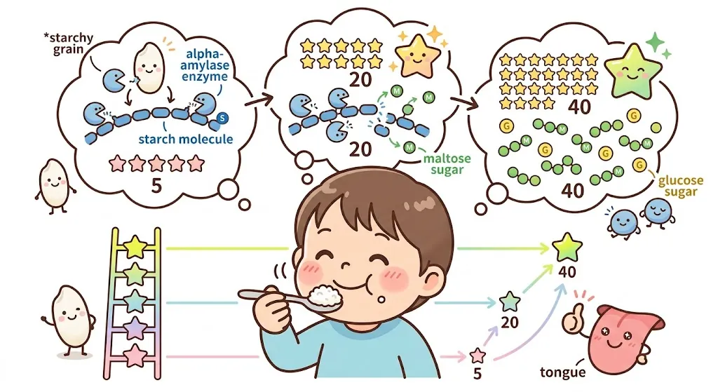 ごはんをよく噛むと甘くなる理由