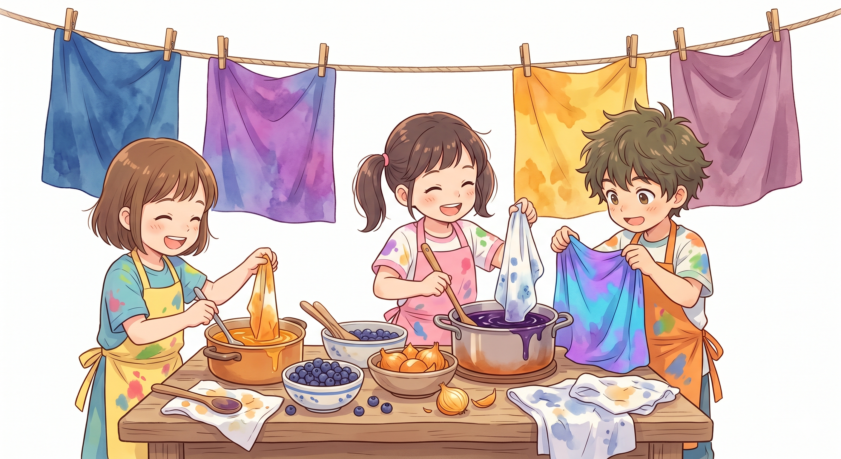 草木染めで布を染める