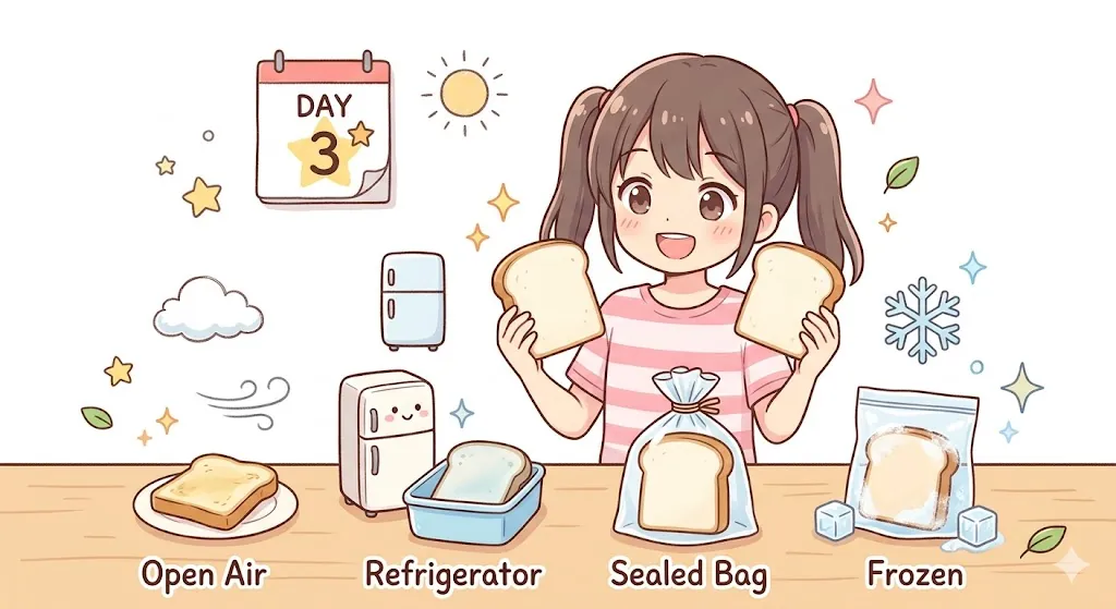食品保存方法の違いを比べる
