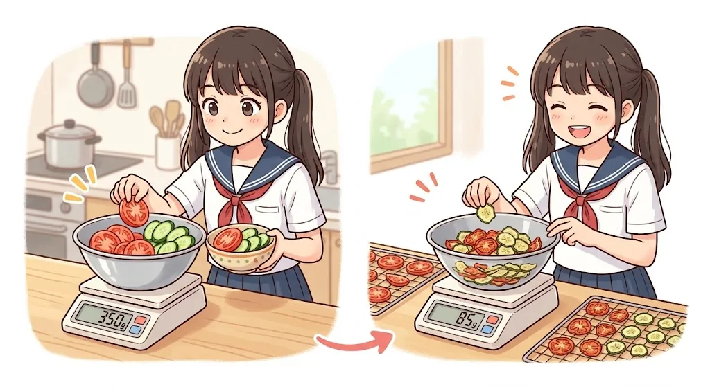食材の水分量を調べる
