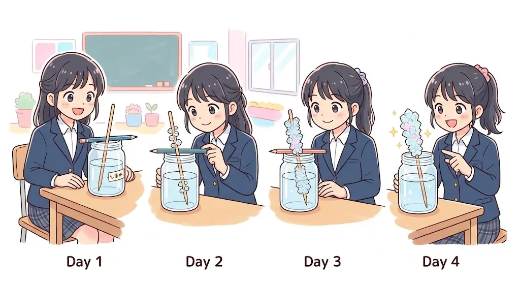 砂糖の結晶作り