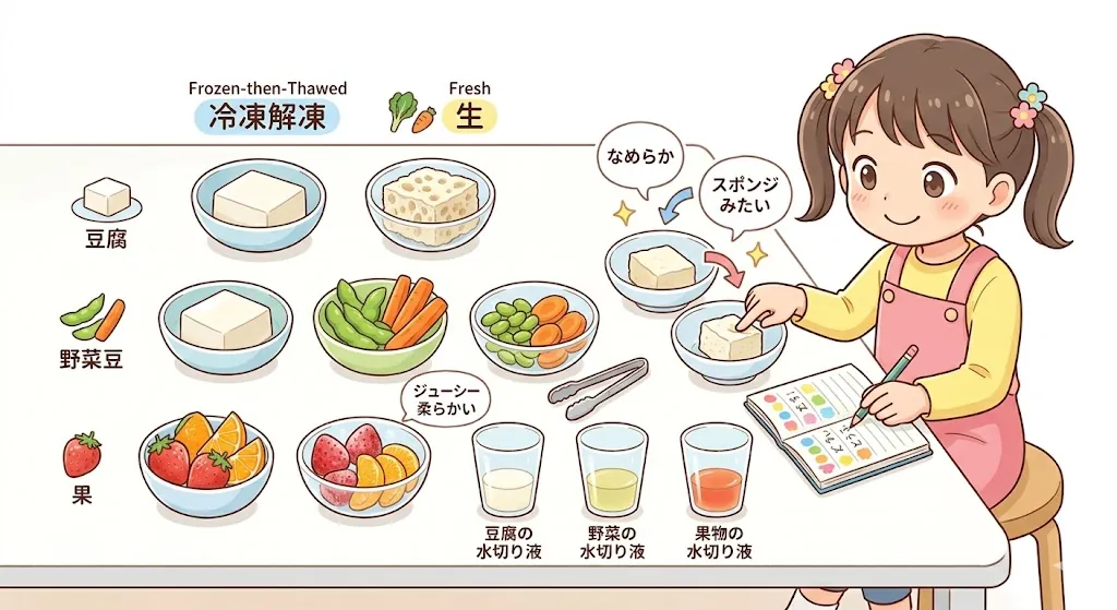 冷凍と解凍で食感は変わるか