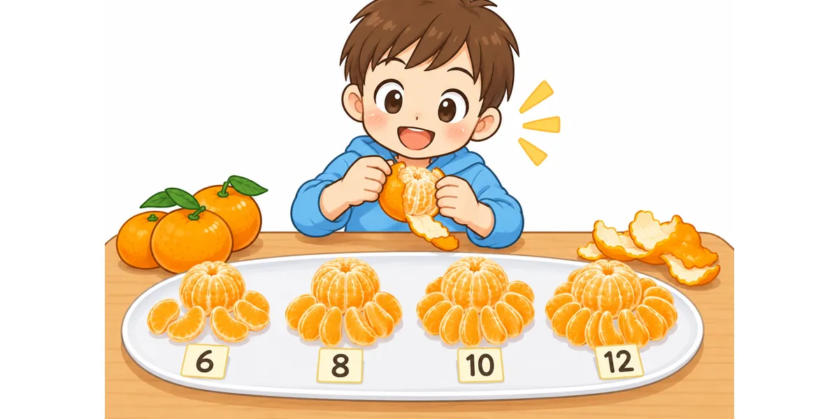 みかんの房の数と甘さを調べる