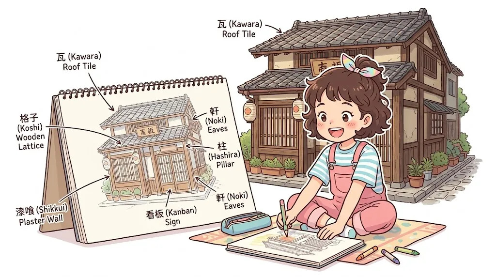町の古い建物を調べる