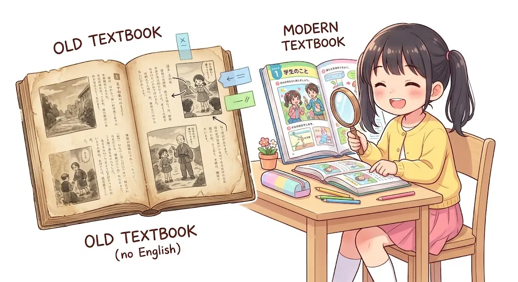 昔の教科書を調べる
