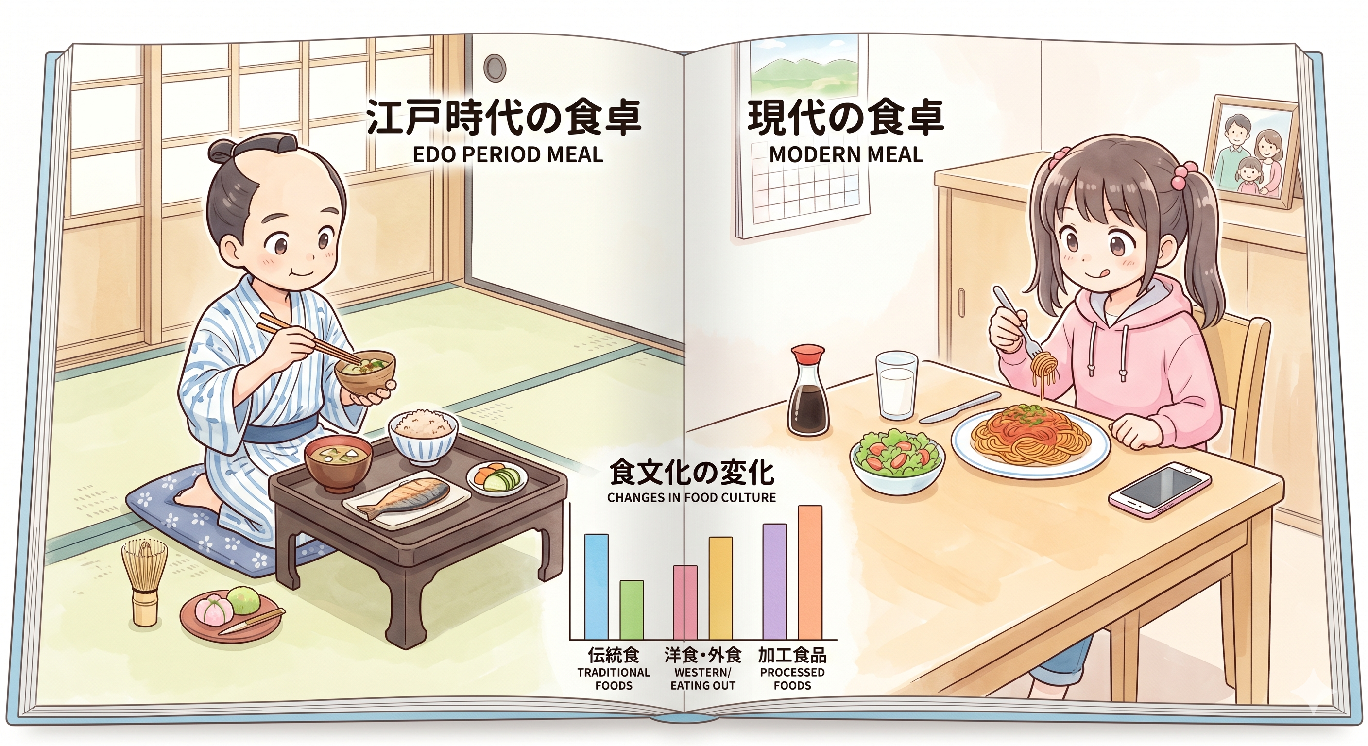 日本の食文化と世界の食文化を比べる