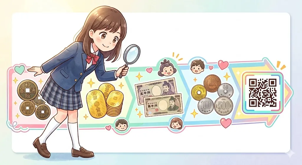 日本の貨幣の歴史を調べる