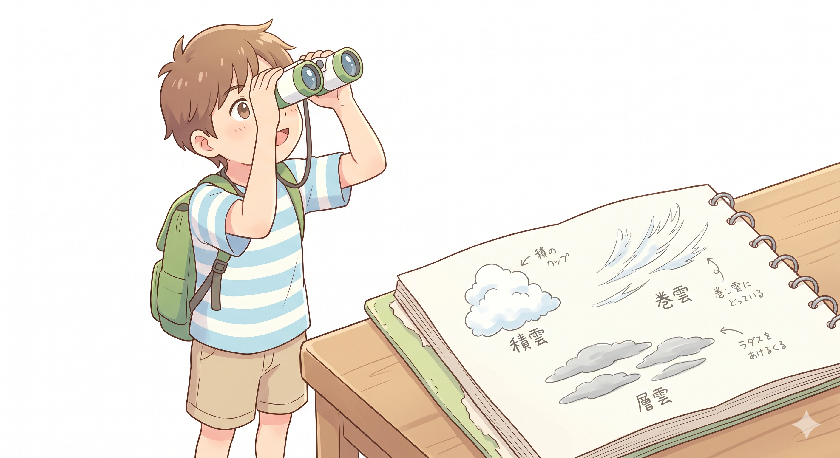 雲の形と天気の変化を観察する