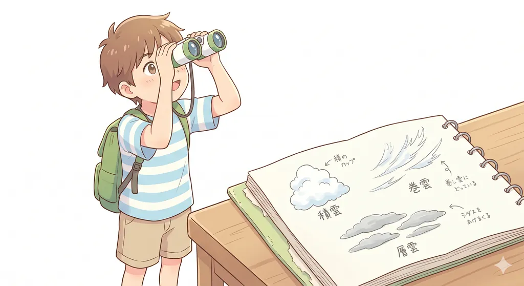 雲の形と天気の変化を観察する