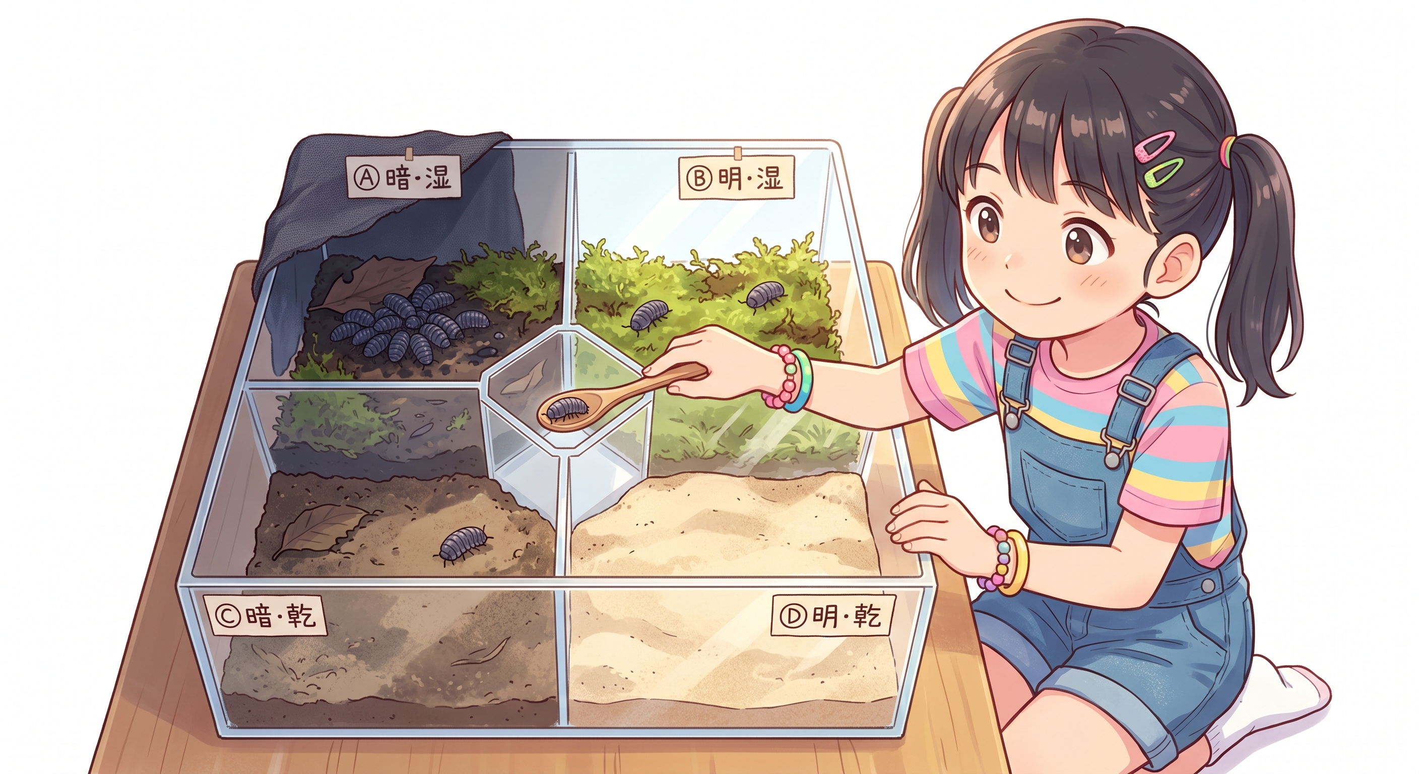 ダンゴムシが好む環境を調べる