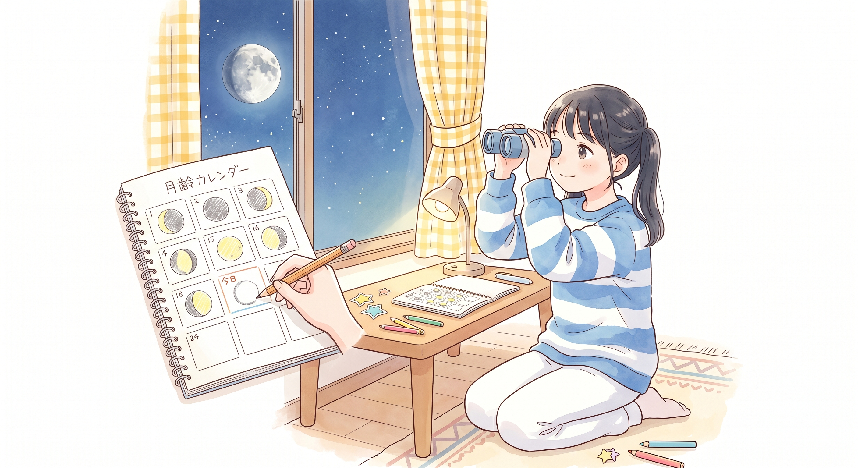 月の満ち欠けを1ヶ月記録する