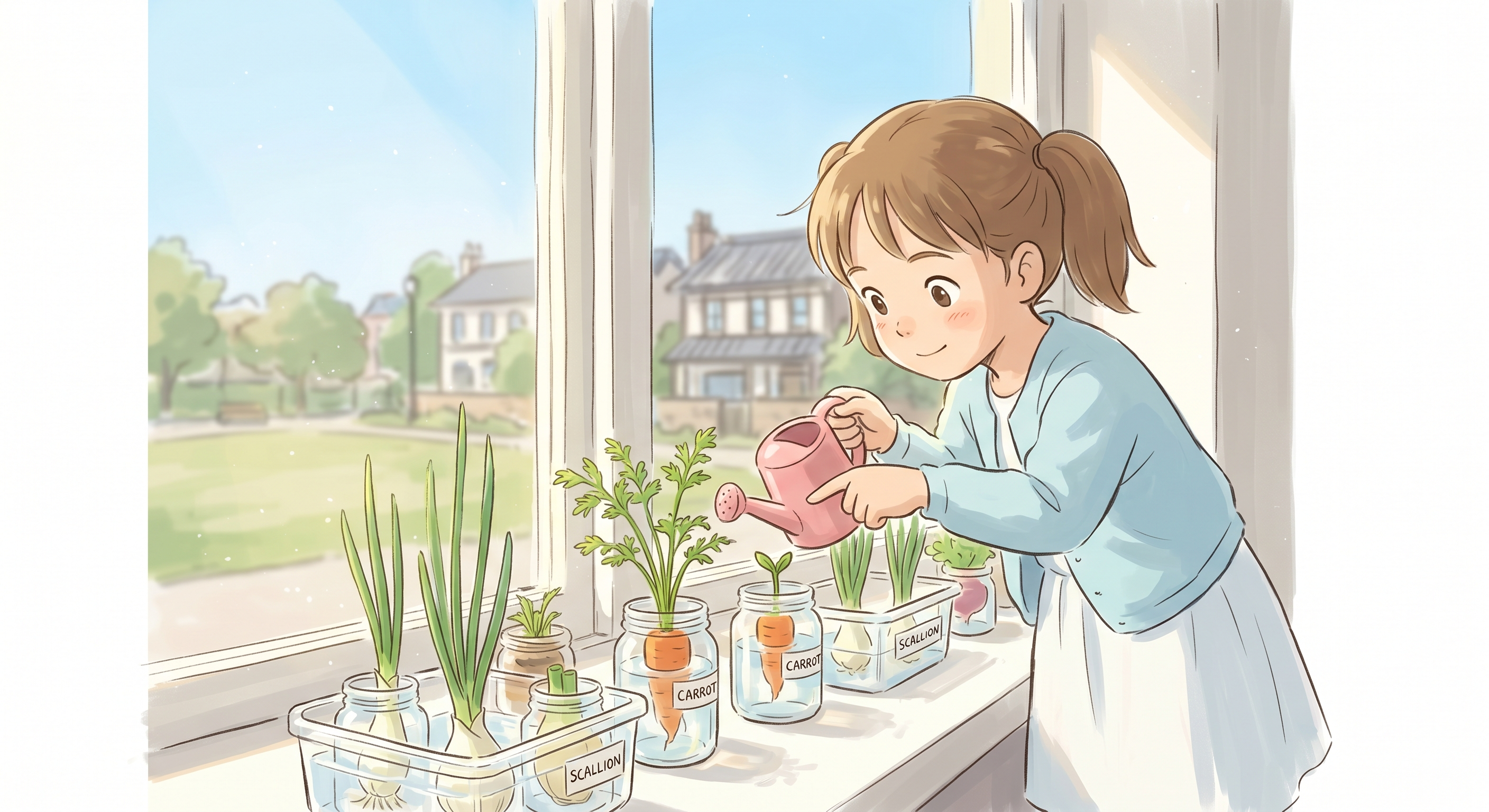 野菜の切れ端から芽を出す（リボベジ）
