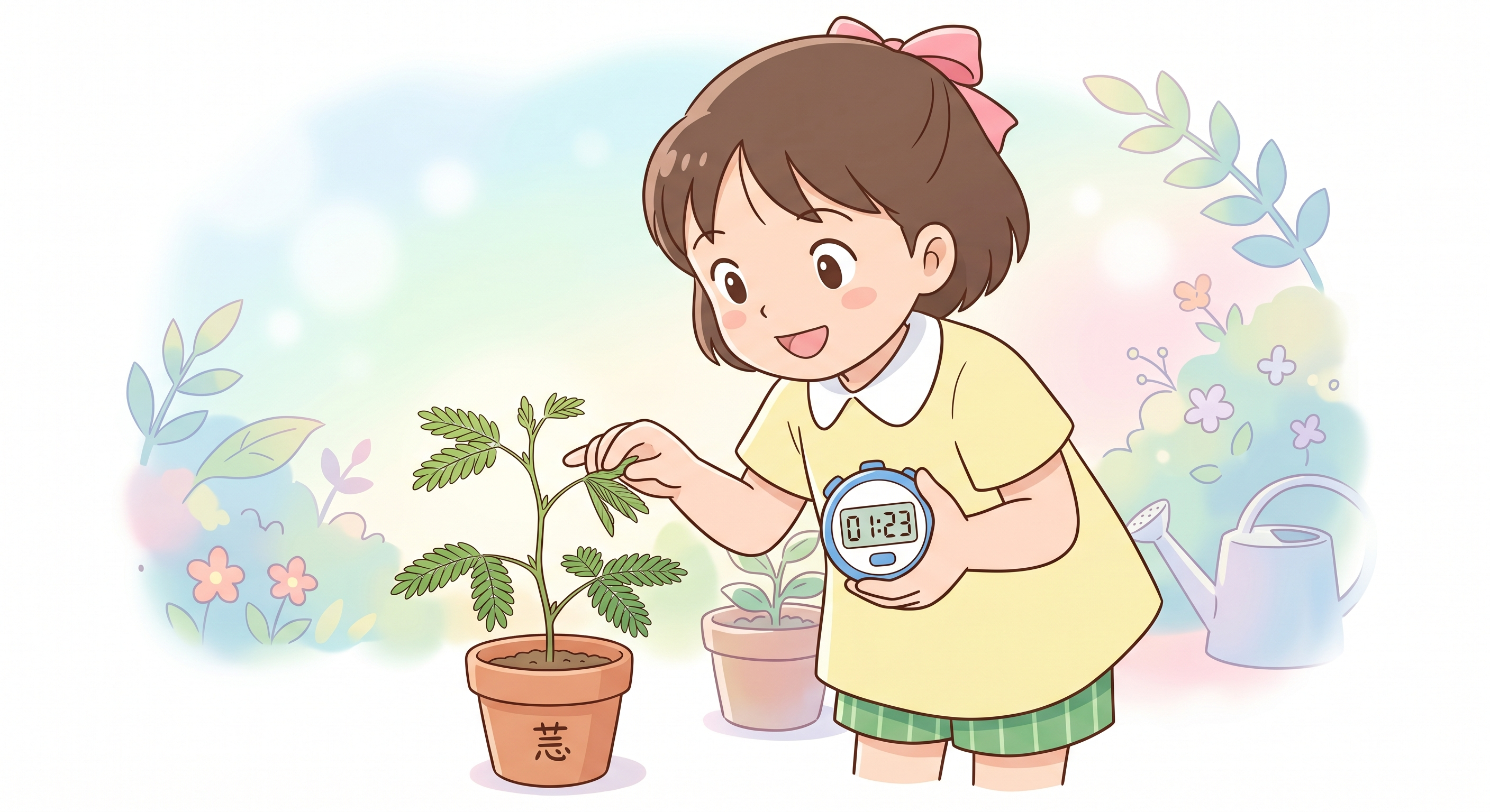 オジギソウの葉が動く仕組みを調べる