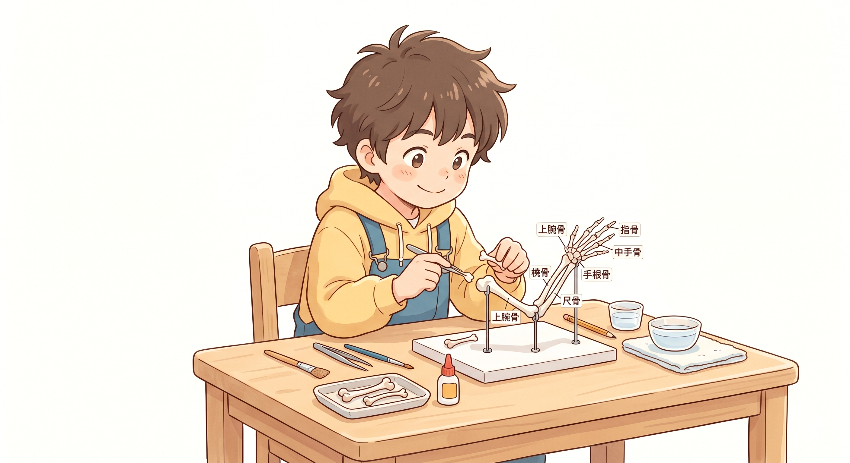 鶏の手羽先で骨格標本を作る