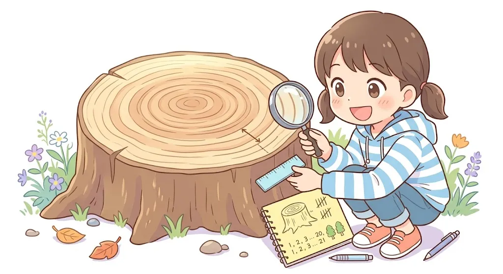 身近な木の年輪を観察する