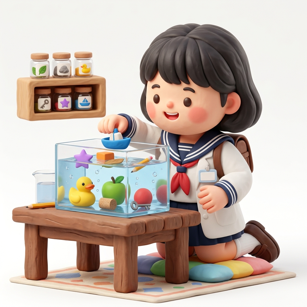 水に浮くもの・沈むもの調べ