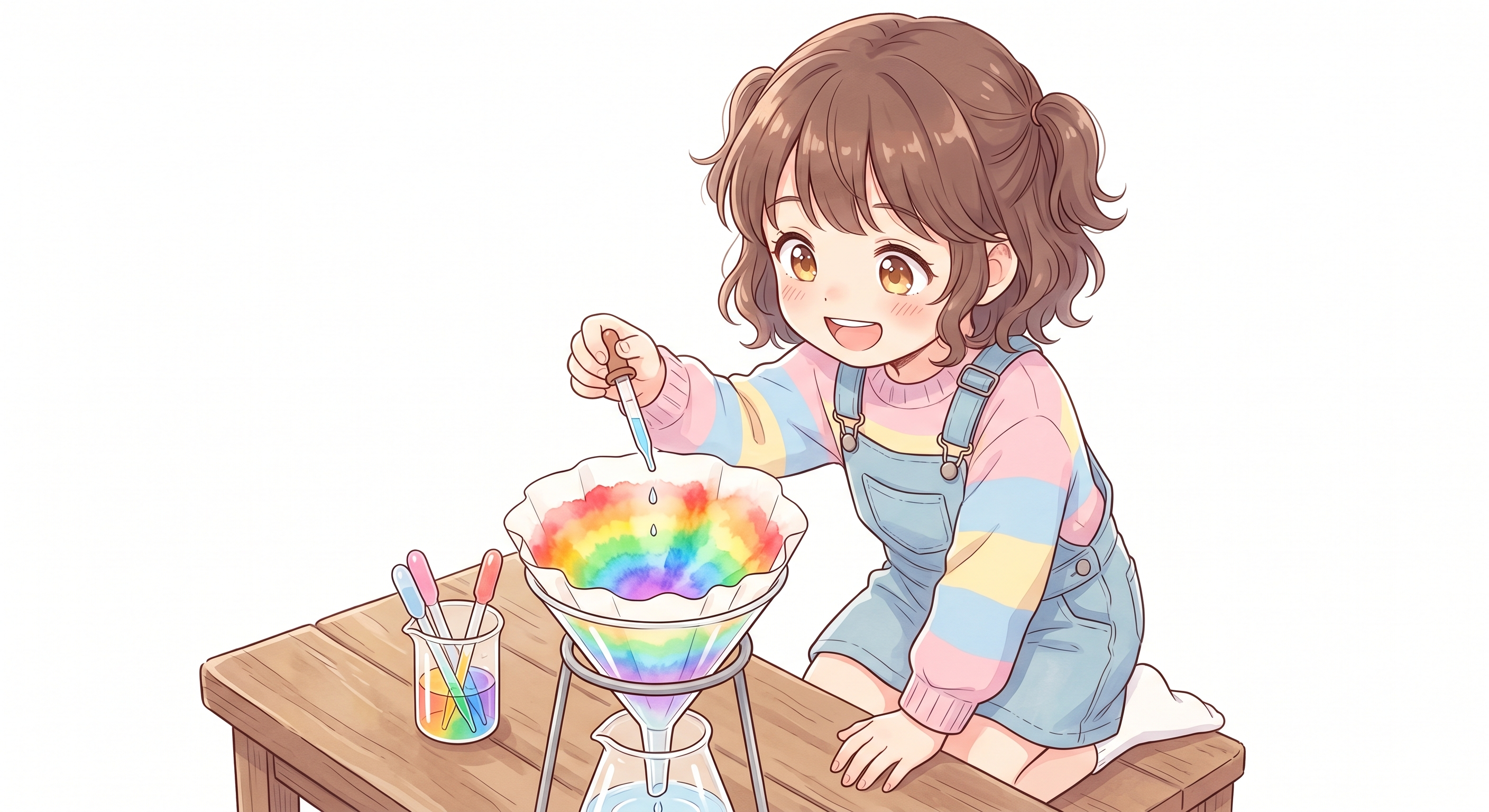 水性カラーペンの色を分解する（クロマトグラフィー）