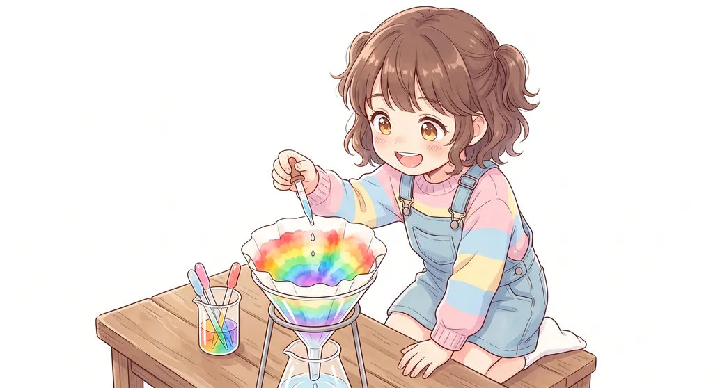 水性カラーペンの色を分解する（クロマトグラフィー）