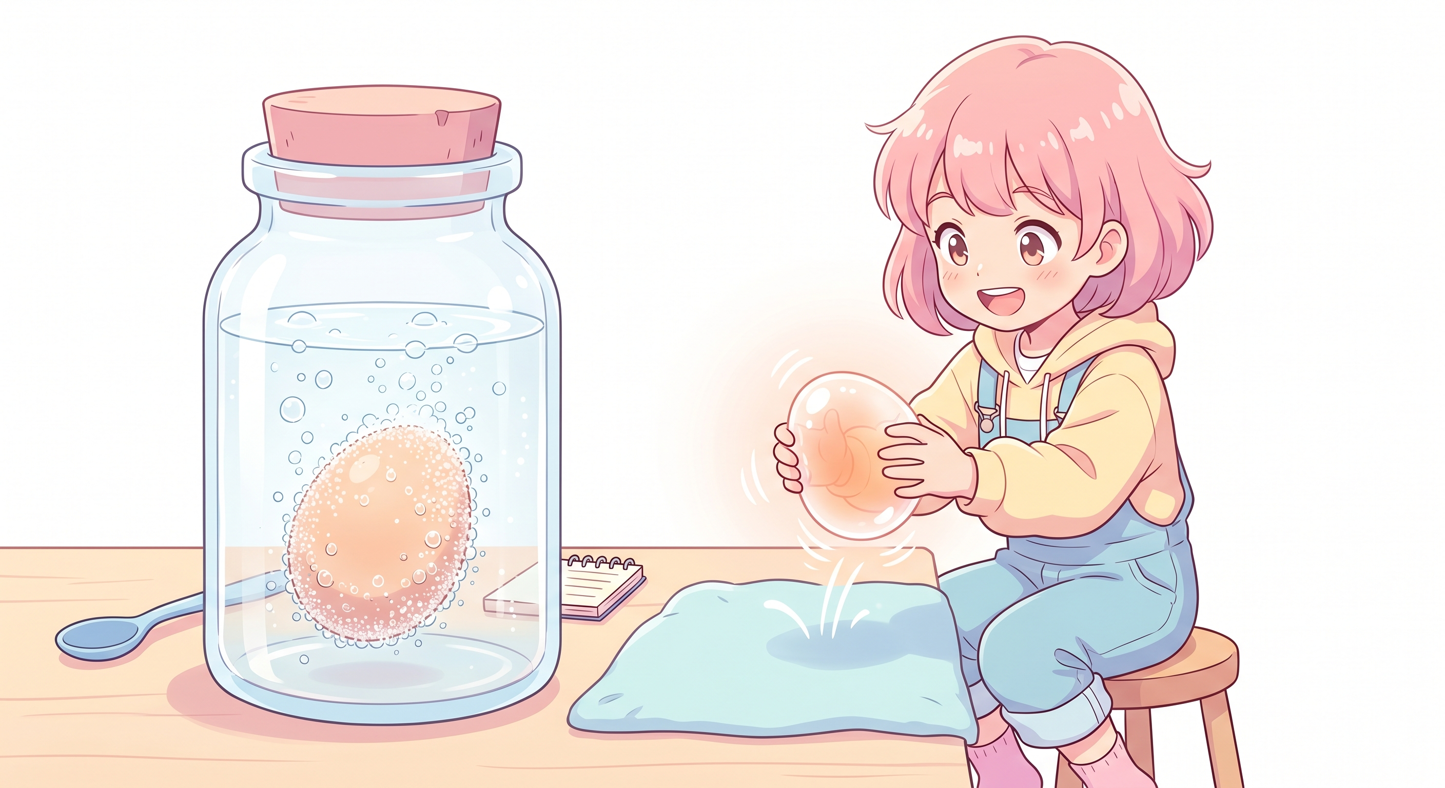 酢に卵を漬けると殻が溶ける実験