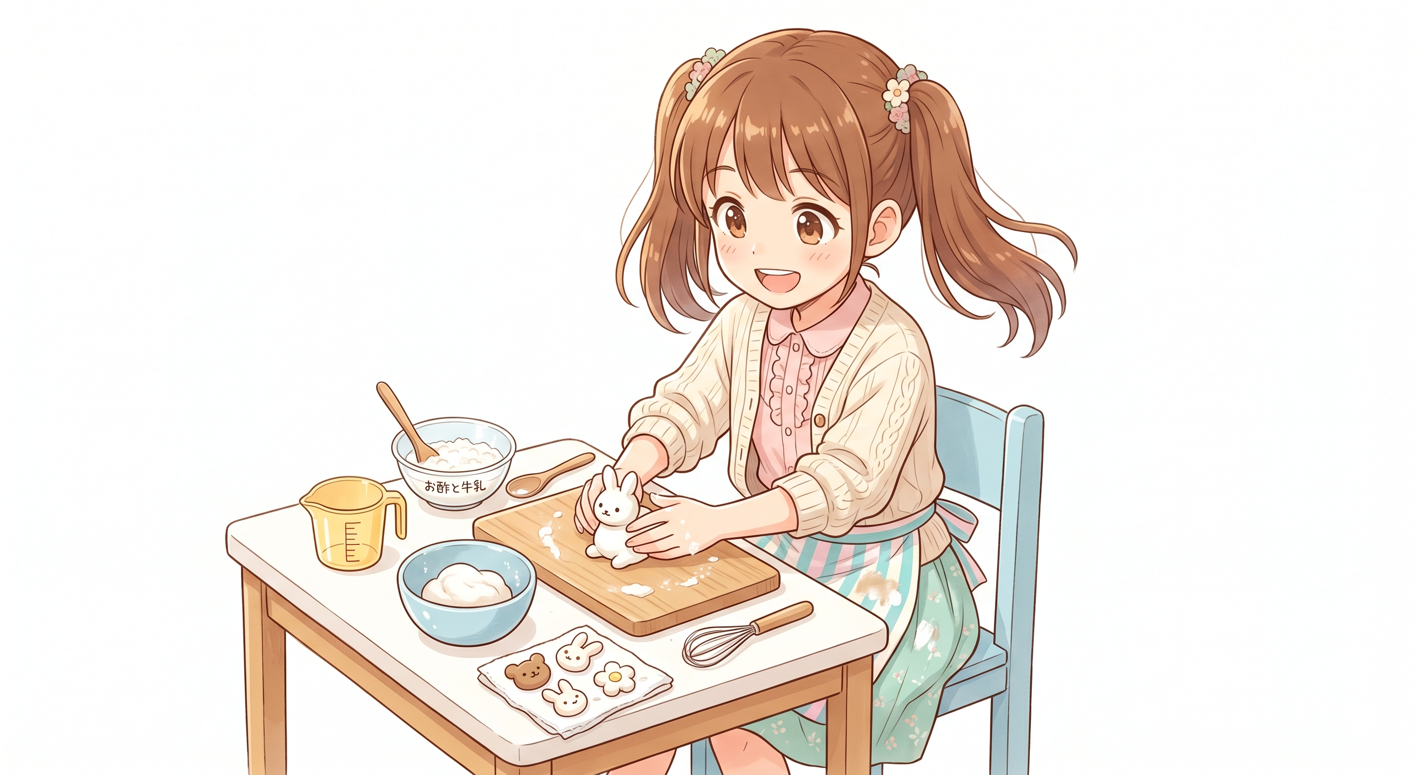 牛乳からプラスチック（カゼイン）を作る