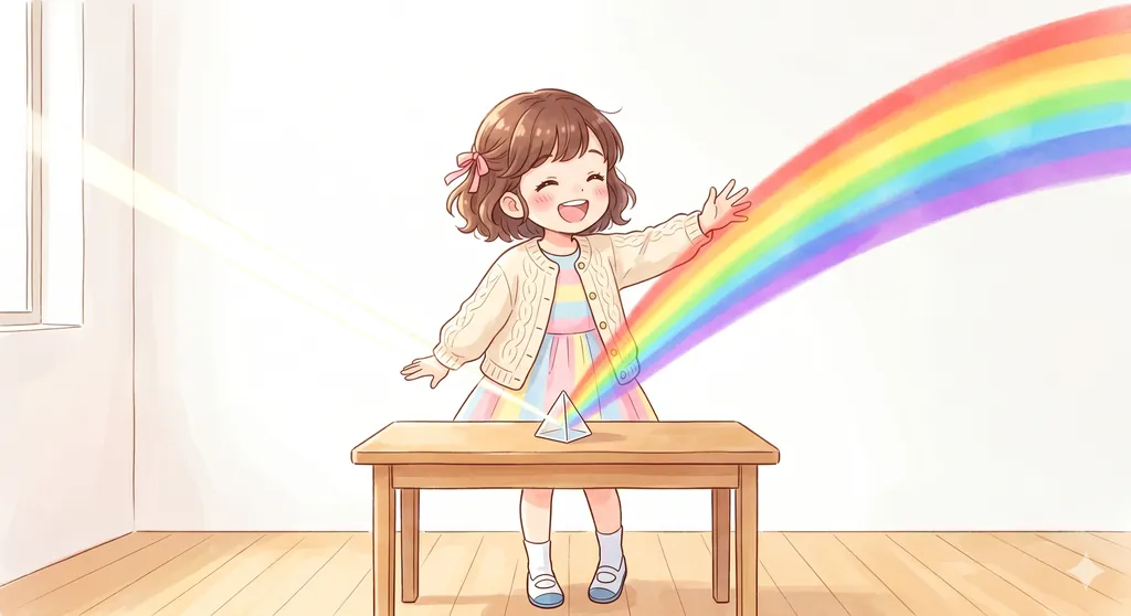 プリズムで虹を作る
