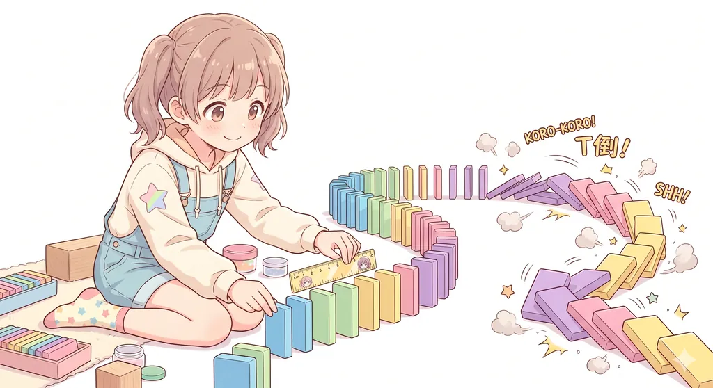 ドミノの速度と間隔の物理的関係