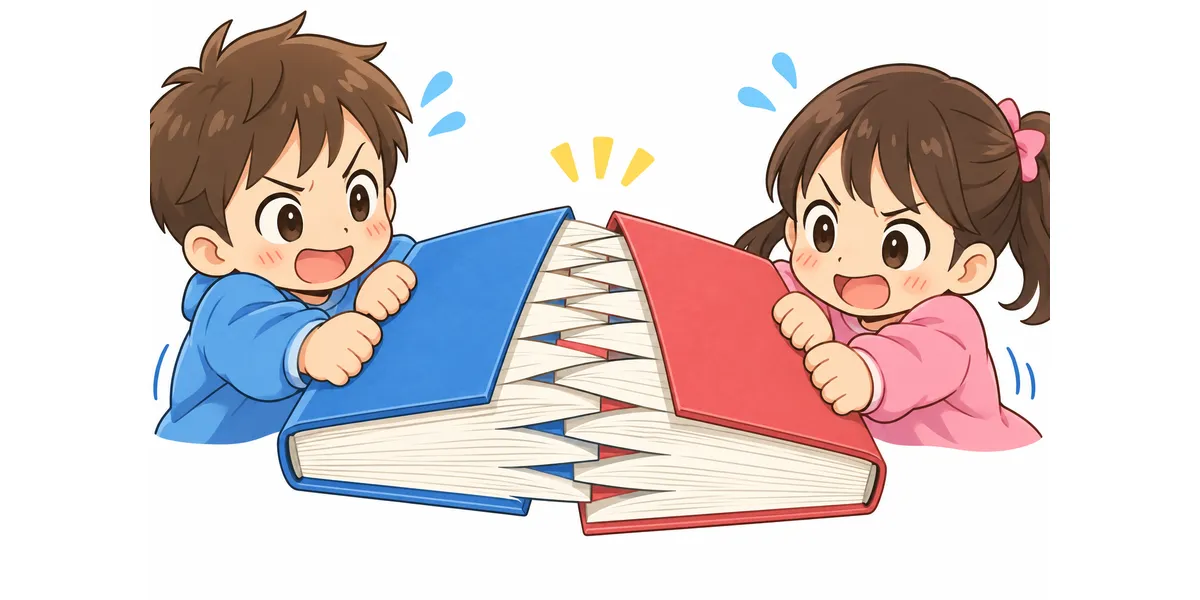 本を交互に重ねると、なぜ引きぬけないのか