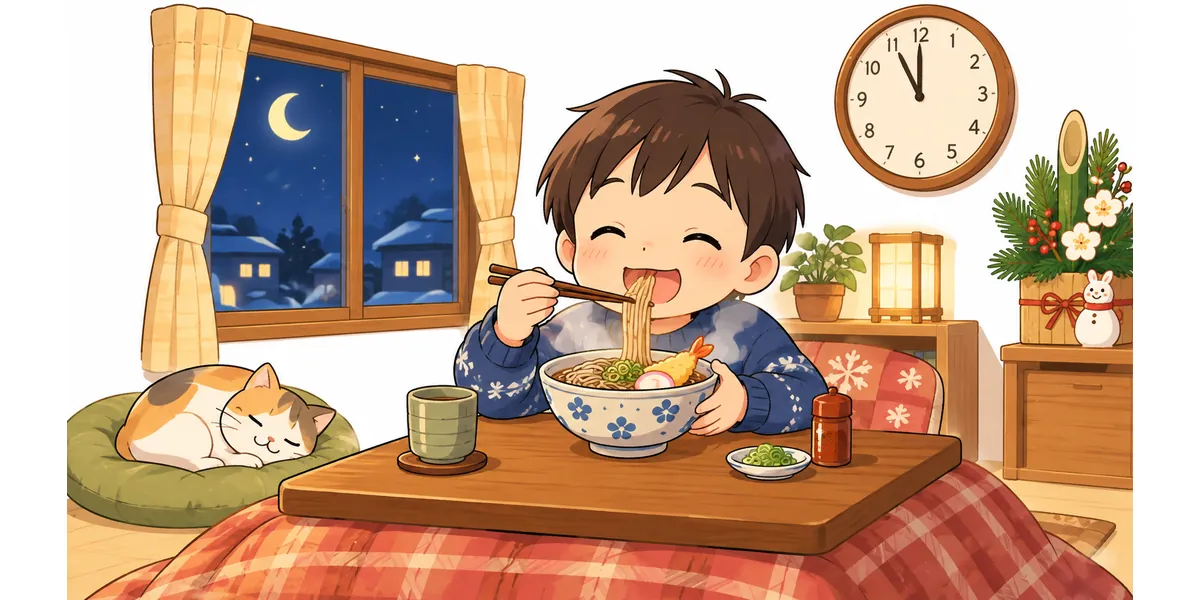 年越しそばを食べる時間と、その由来を調べる