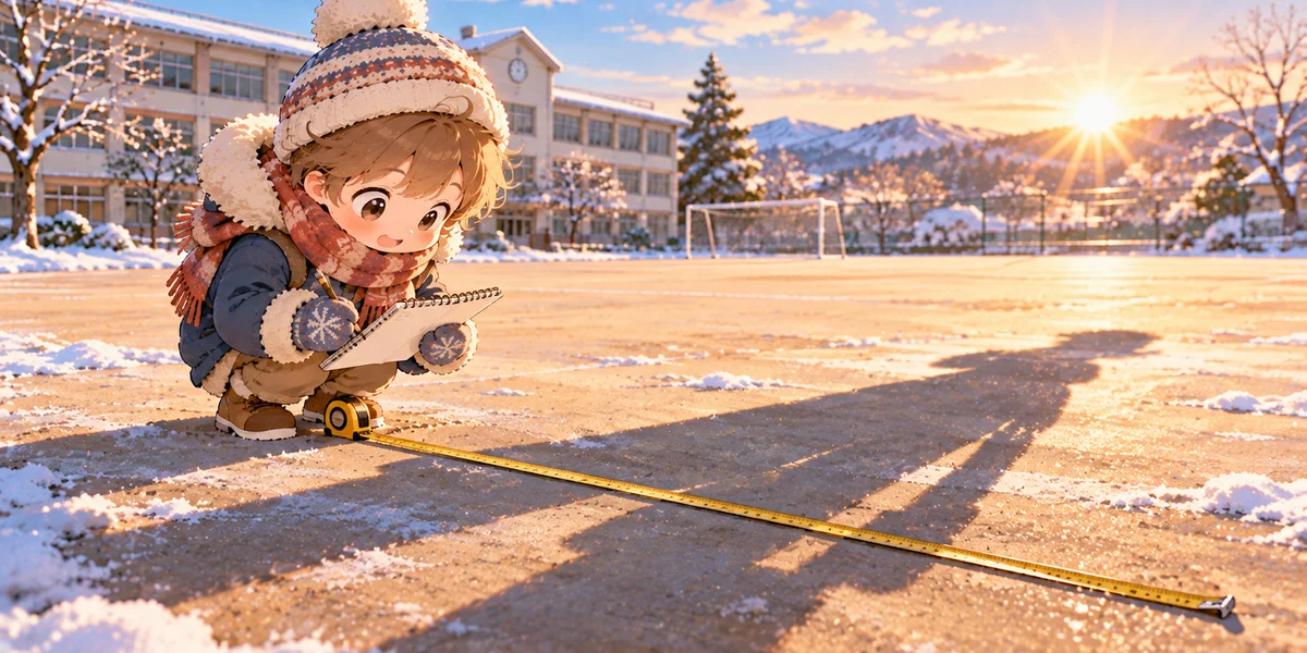 冬至の日の影の長さを測る